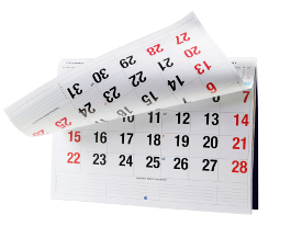 Image of calendar with turning pages