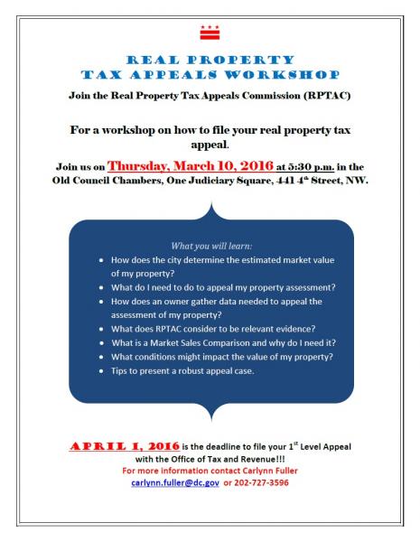 Real Property Tax Appeals Workshop